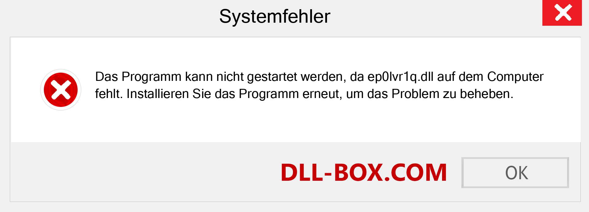 ep0lvr1q.dll-Datei fehlt?. Download für Windows 7, 8, 10 - Fix ep0lvr1q dll Missing Error unter Windows, Fotos, Bildern
