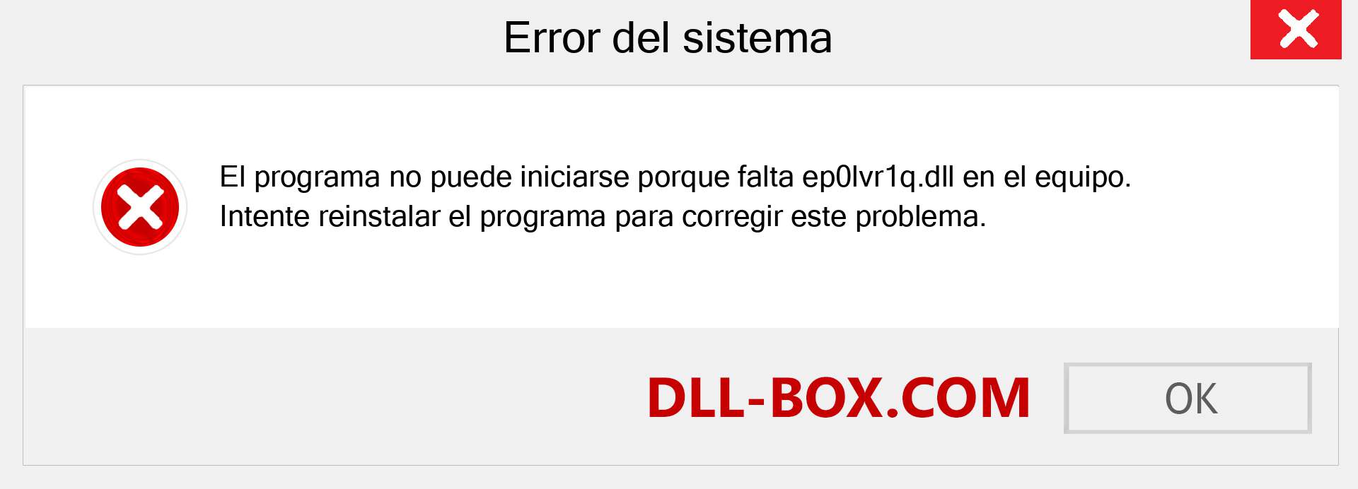 ¿Falta el archivo ep0lvr1q.dll ?. Descargar para Windows 7, 8, 10 - Corregir ep0lvr1q dll Missing Error en Windows, fotos, imágenes